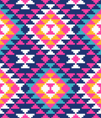 Tribal seamless colorful geometric pattern. Ethnic vector texture.Traditional ornament.