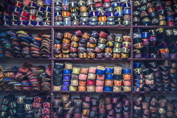 shelf of  handmade  Shoe stores in Jaipur