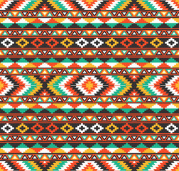 Tribal seamless colorful geometric pattern. Ethnic vector texture.Traditional ornament.