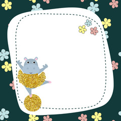 Cute hippo vector illustration