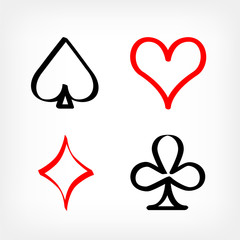 drawn playing card sign symbols