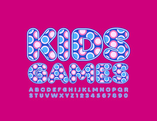 Vector colorful Sign Kids Games. Bright Children Font. Funny Alphabet Letters, Numbers and Symbols