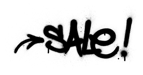 graffiti sale word sprayed in black over white © johnjohnson