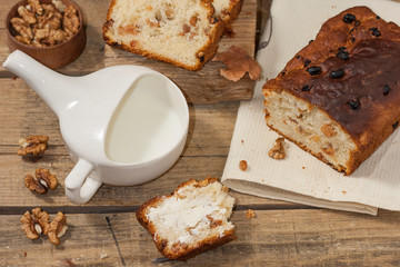 Barmbrack or bairin breac is a traditional Irish sweet yeast bread with grapes and raisins, often eaten with afternoon tea butter and traditionally served on Halloween.