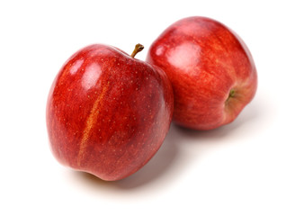 Red apples isolated on white background