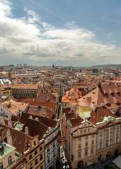 Naklejka na ściany i meble Elevated Scenes of Prague on a summer day