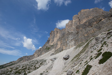 view of Gruppo del Catinaccio Rosengarten Group Dolomites, Italy, Hirzelweg