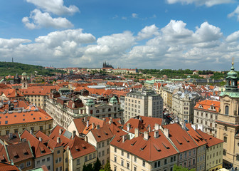 Fototapeta na wymiar Elevated Scenes of Prague on a summer day