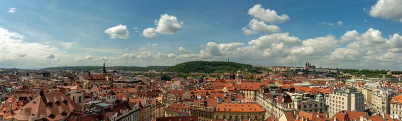 Fototapeta na wymiar Panoramic view of Prague on a summer day