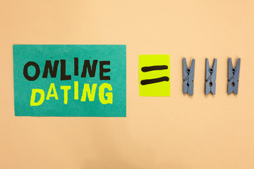 Handwriting text Online Dating. Concept meaning Searching Matching Relationships eDating Video...