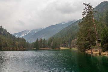 The lake Fernsteinsee in Alps, Austria
