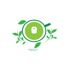 green tea logo vector