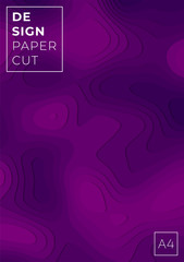 Paper cut purple abstract A4 background