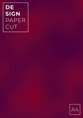 Paper cut red-purple abstract A4 background