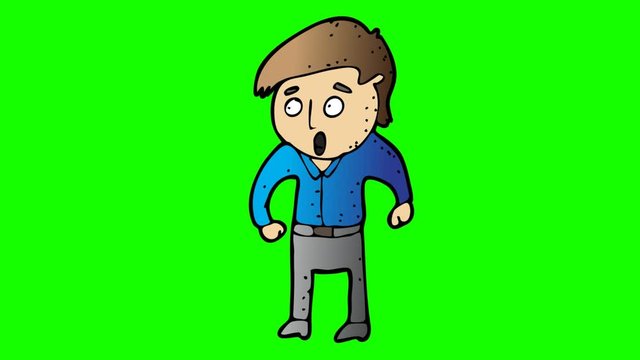 animated business man character . green screen 2D animation