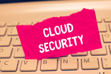 Conceptual hand writing showing Cloud Security. Business photo text Protect the stored information safe Controlled technology.