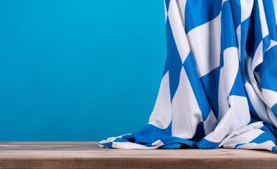Bavarian Flag As A Background For Oktoberfest.