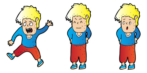 Explainer character design with theme of surprised man