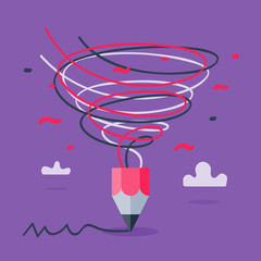 Creative writing, storytelling concept, vector illustration