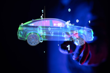 digital car technology smart in virtuel room