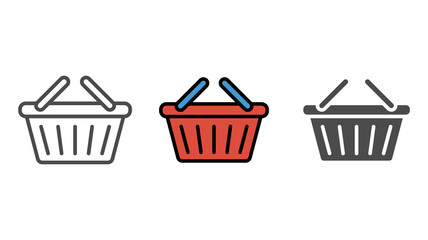 Shopping basket vector icon sign symbol