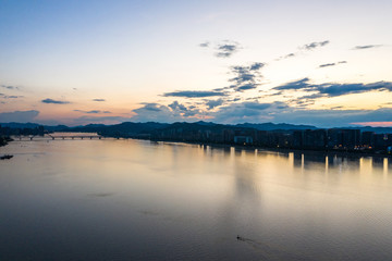 panoramic city skyline in hangzhou china