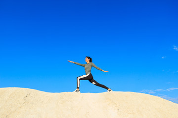 Woman doing sports exercises for fitness.
