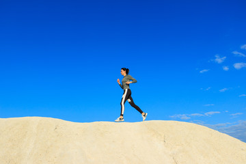 Woman doing sports exercises for fitness.