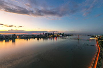panoramic city skyline in hangzhou china