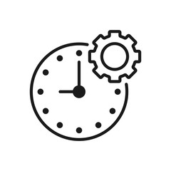 time setup - minimal line web icon. simple vector illustration. concept for infographic, website or app.