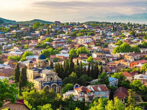 Morning landscape of Georgian city of Kutaisi