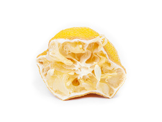Piece of yellow dried lemon