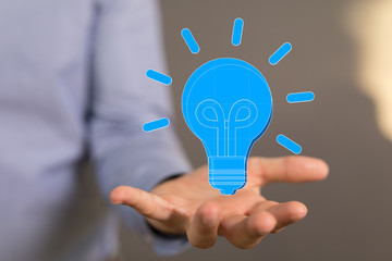 Bright idea in hand concept design art.