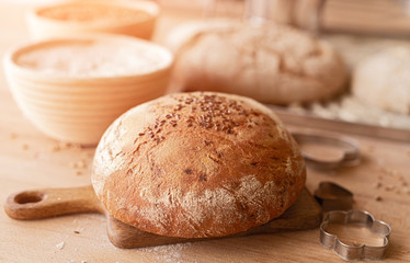 Fresh bread in bakery