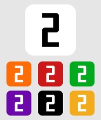 isolated number 2 icon on background,vector.