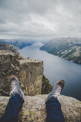 Views of the pulpit rock in Stavenger in Norway