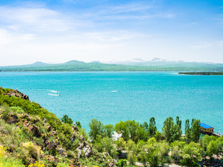 High-altitude lake Sevan in Armenia