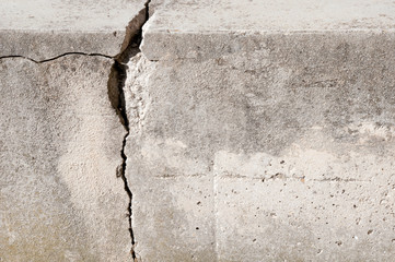 Mur en béton fissuré, texture et arrière-plan