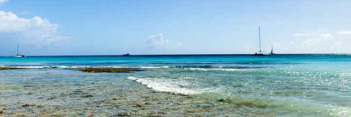 Panoramic photo of a surf wave