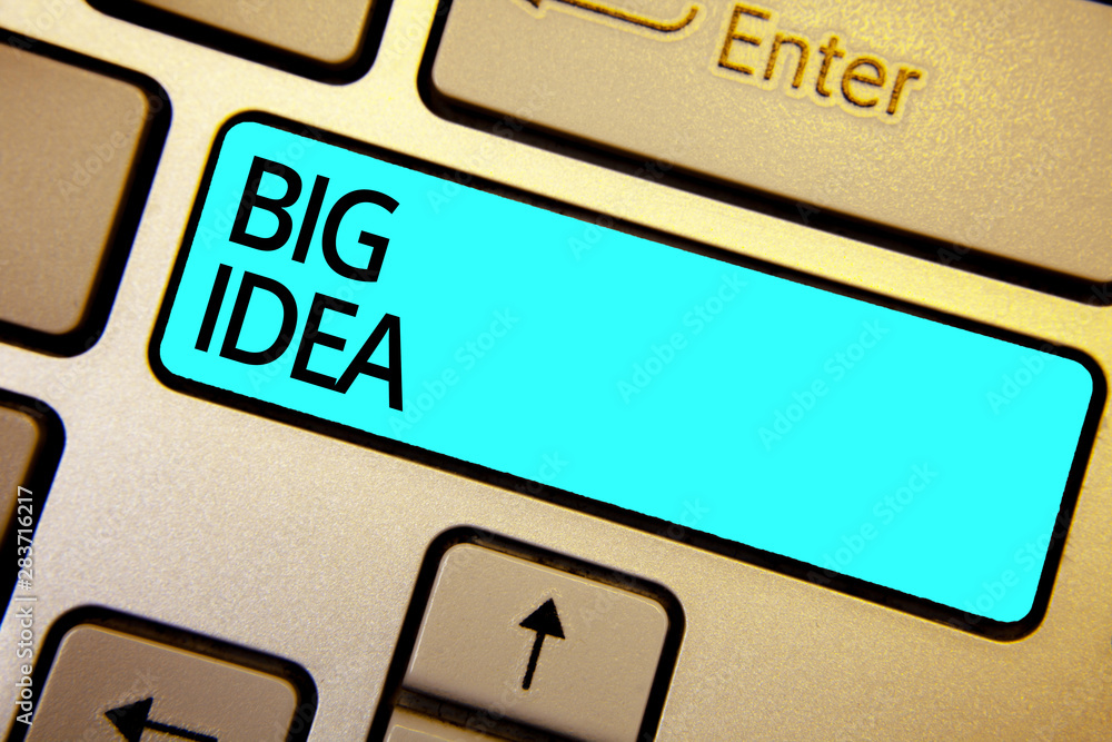 Poster conceptual hand writing showing big idea. business photo showcasing having great creative innovation