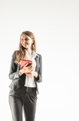 Western businesswomen with tablets and looking for new ways to sell products and interact with customers happily.