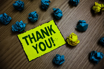Word writing text Thank You. Business concept for replaying on something good or greetings with...