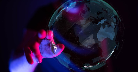 Global network concept. 3D rendering
