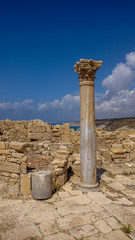 Roman Cloumn in ruin by coast