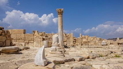 Roman Cloumn in ruin by coast