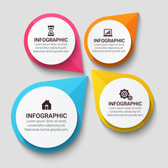 Abstract infographics number options template. Vector illustration. Business data visualization. Process chart. Abstract elements of graph, diagram with steps, options, parts or processes.