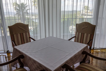 Chairs and table at a luxury restaurant