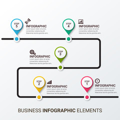 Abstract infographics number options template. Vector illustration. Business data visualization. Process chart. Abstract elements of graph, diagram with steps, options, parts or processes.