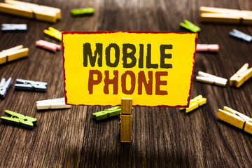 Handwriting text writing Mobile Phone. Concept meaning A handheld device used to send receive calls...