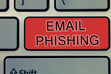 Handwriting text writing Email Phishing. Concept meaning Emails that may link to websites that distribute malware.